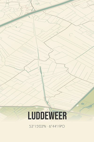 Vintage map of Luddeweer (Groningen) by Prints of Place