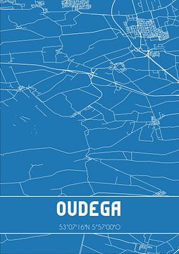 Blueprint | Carte | Oudega (Fryslan) sur Rezona