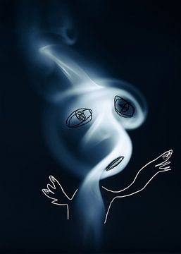 Le fantôme. Dessin abstrait de Murat Rey. sur Murat Rey