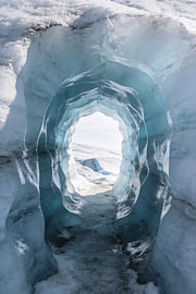 Glacier Ice Tunnel – Cool Blue Photo Art by Albert Klee