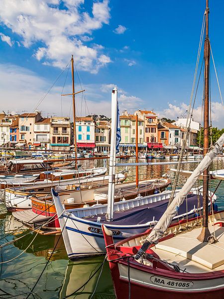 Fishing boats in the harbour of Cassis in France by Werner Dieterich