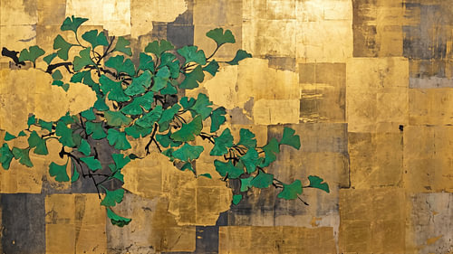 Golden Ginkgo Branch Elegance