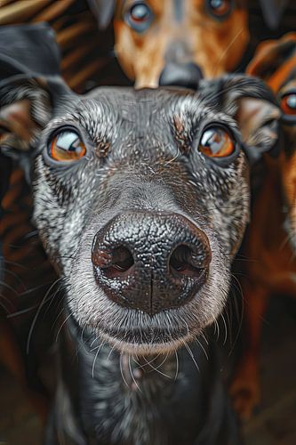 dogs in and around the house