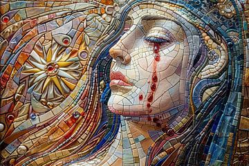 vrouw in mozaiek van Egon Zitter
