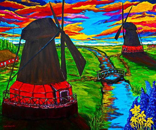 Windmühlen am Kanal