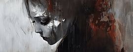 Women's face | Whispering Shadows by Abstract Painting