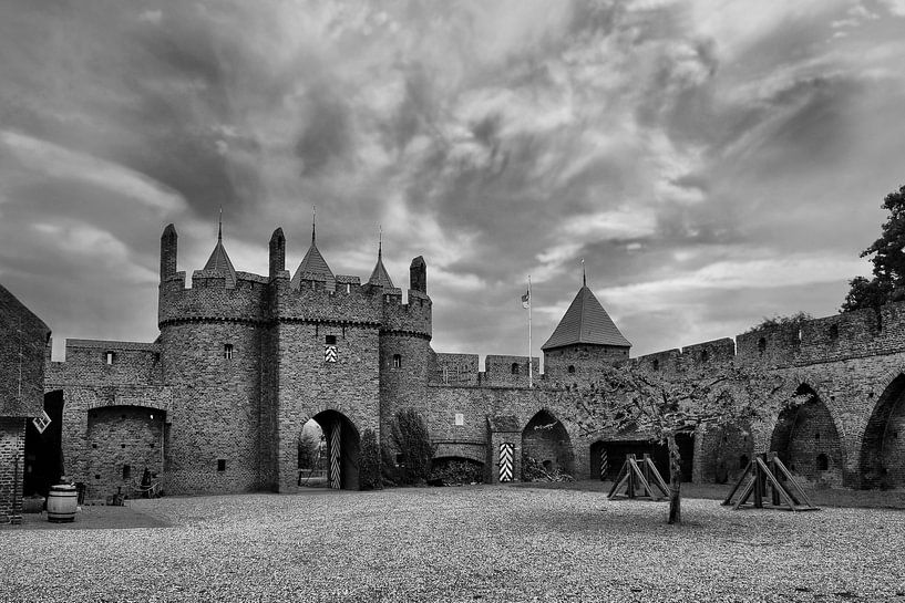 B/W Castle Doornenburg, Doornburg, The Netherlands by Maarten Kost