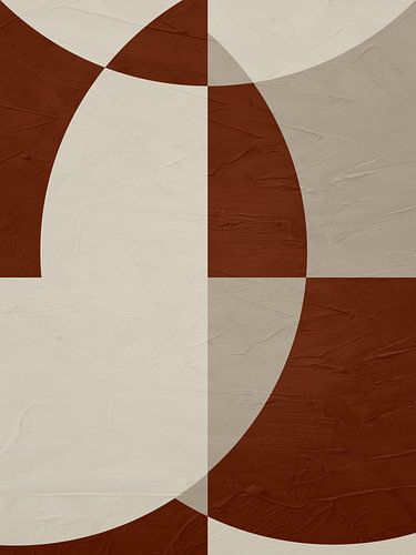 Abstract organic geometric art in earth tones