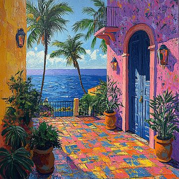 Matisse inspired sea Fauvism sea view Mediterranean by Niklas Maximilian