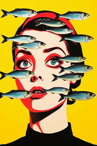 Sardientjes in haar gezicht