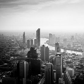 Schwarz-Weiß-Foto von Bangkok von Nick van der Blom