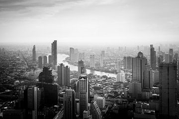 Black/White photo of Bangkok by Nick van der Blom