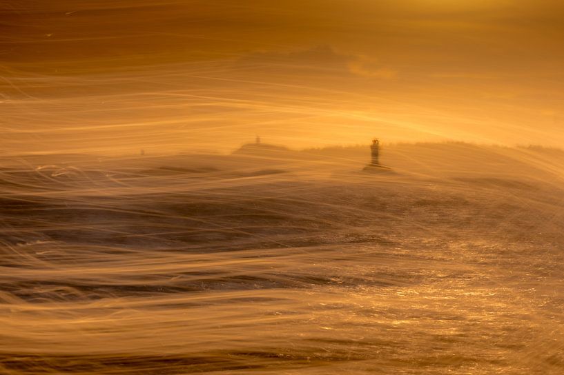 lighthouse in the golden light by Ina Bouhuijzen
