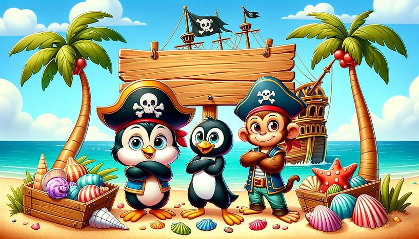 Aventures de pirates animaliers sur l'île au trésor par artefacti