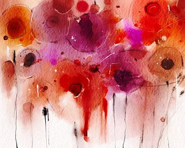 Abstract in red by annemiek art