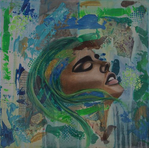 colorful ocean portrait woman