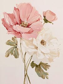 Zartes Rosa- & -Weiße Blumen