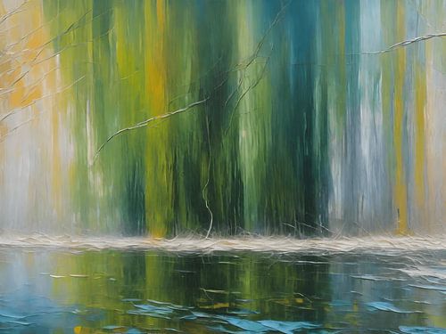 Een treurwilg bij het water