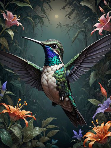 Botanical bird collection - Hummingbird