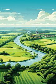 Gemalte Landschaft von Wunderbare Kunst