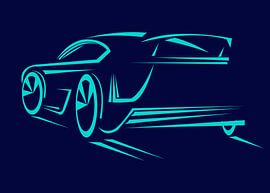 Sports Car Silhouette Trending von Artkreator