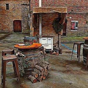 Bereit zum Kochen im Freien zu Weihnachten Citta della Pieve