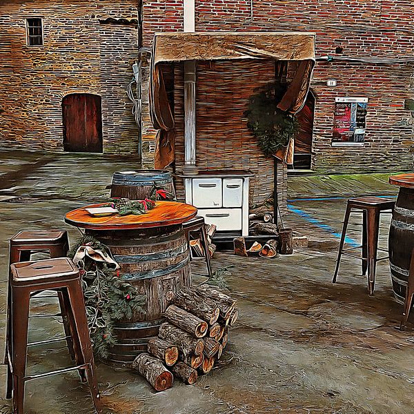 Ready To Cook Outside At Christmas Citta della Pieve by Dorothy Berry-Lound