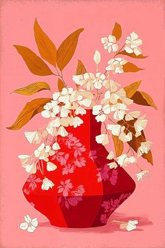 Fleurs sauvages en céramique rouge n°4 sur Studio BB