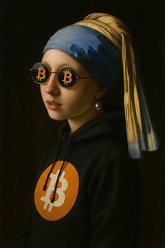 Meisje met de parel Bitcoin by Poster Art Shop