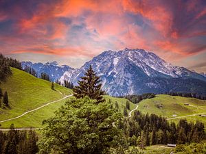Blick auf dem Watzmann in den Berchtesgadener Alpen am Morgen