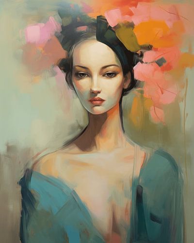 Portret in pastelkleuren