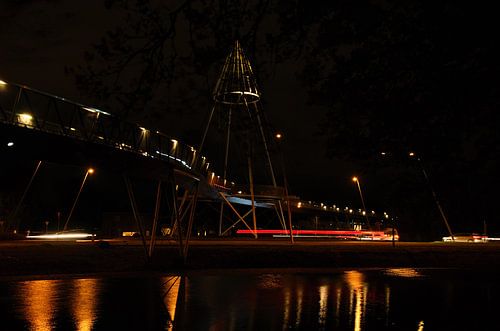 Grote fietsbrug in Drachten.