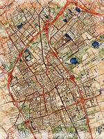 Kaart van Delft in de stijl 'Serene Summer'