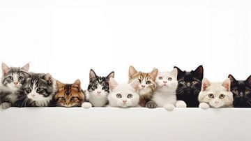 Dix jeunes chats d'affilée sur Vlindertuin Art