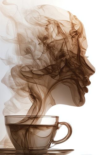 koffie of cappuccino abstract met vrouwspersoon