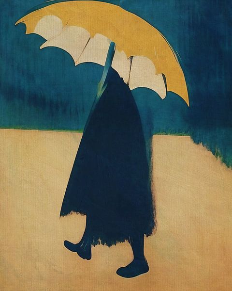 Walking on a rainy day under an umbrella by Art to make a house your home