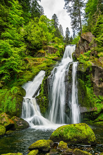 Ein Blick auf den wunderschönen Triberg-Wasserfall im Schwarzwald
