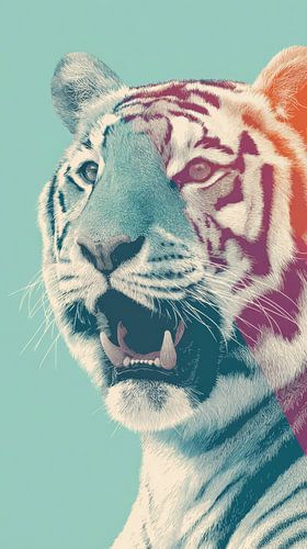 Tijger in Kleurverloop Brul in Stilte en Stijl