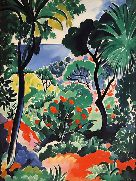 Flore colorée dans le style Matisse par Your unique art