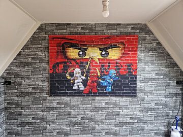 Klantfoto: LEGO ninjago muur graffiti 3 van Bert Hooijer