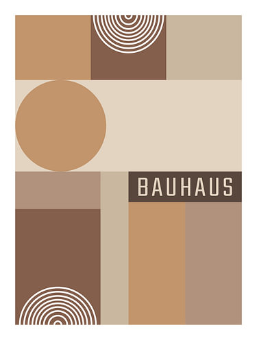 Mocha Geometry – Modern Bauhaus in Koffie- en Mokkakleuren