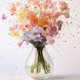 Vaas in Bloemenexplosie van Thea