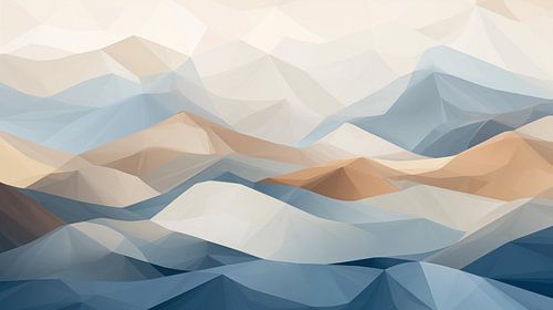 Abstract berglandschap in geometrische vormen