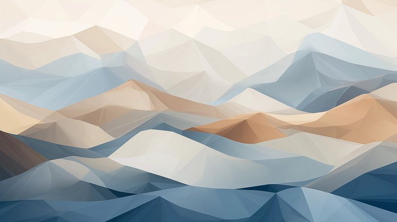 Abstract mountain landscape in geometric shapes by Black Coffee