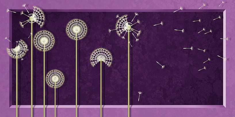 Paardebloemen in modern design violet van Monika Jüngling
