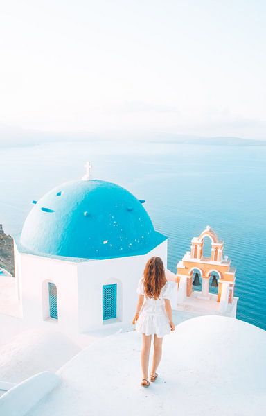 Vue sur la mer à Santorin, en Grèce par Dymphe Mensink
