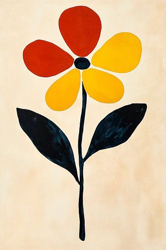 Illustration d'une fleur abstraite colorée