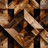 Houten Geometrie Behang van Surreal Media