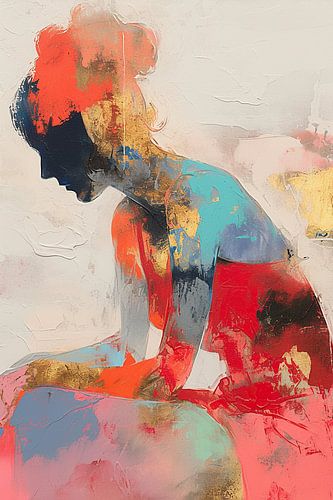 Colourful Portrait Woman by Eye catching paintings