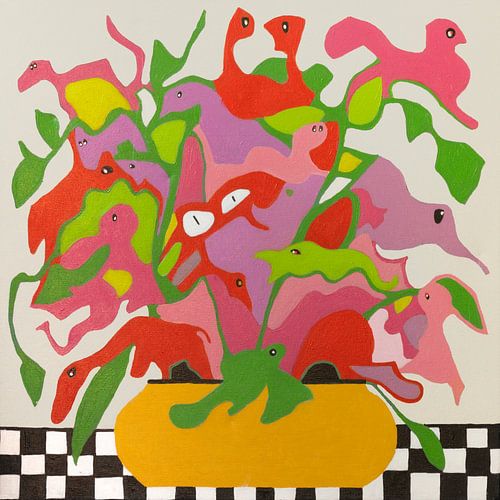 Blumen, Fantasie, abstrakt, bunt, (WADM2)